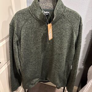 Eddie Bauer Men's Zip Up Sweater - Green